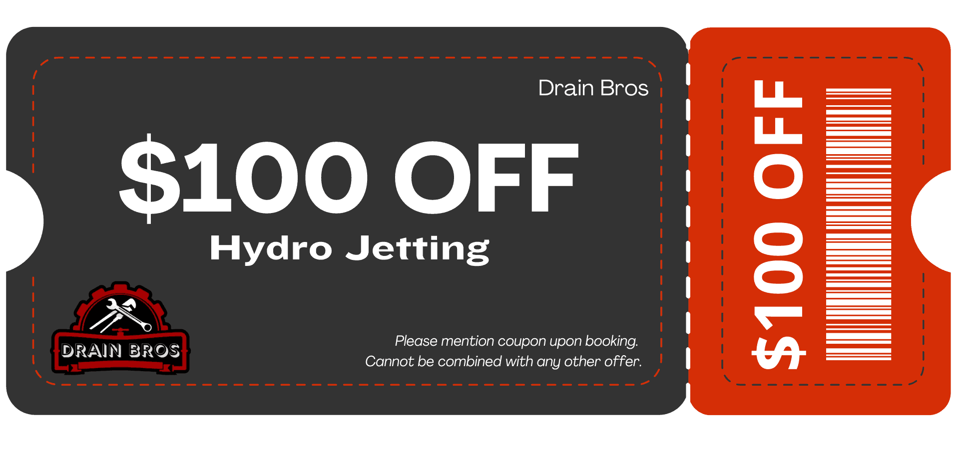 Drain Bros llc coupon gives $100 off hydro jetting to help fix sewer line issues. Not valid with other offers.