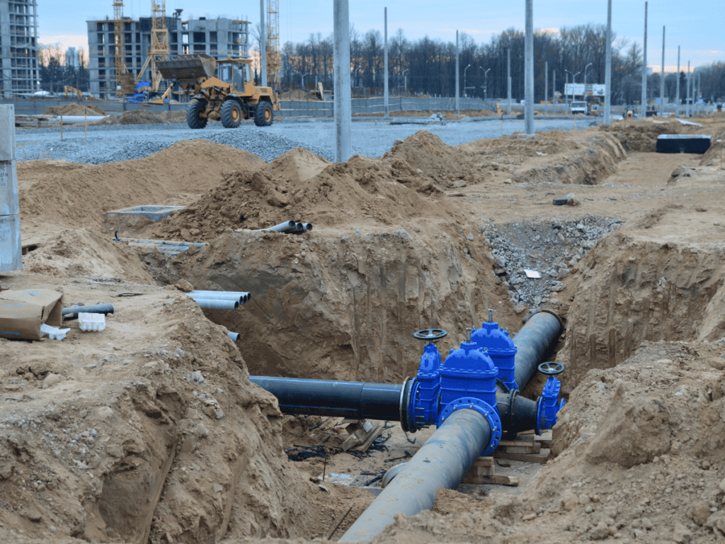 Drain Bros llc at work installing new plumbing systems during construction to ensure proper water flow in new buildings.