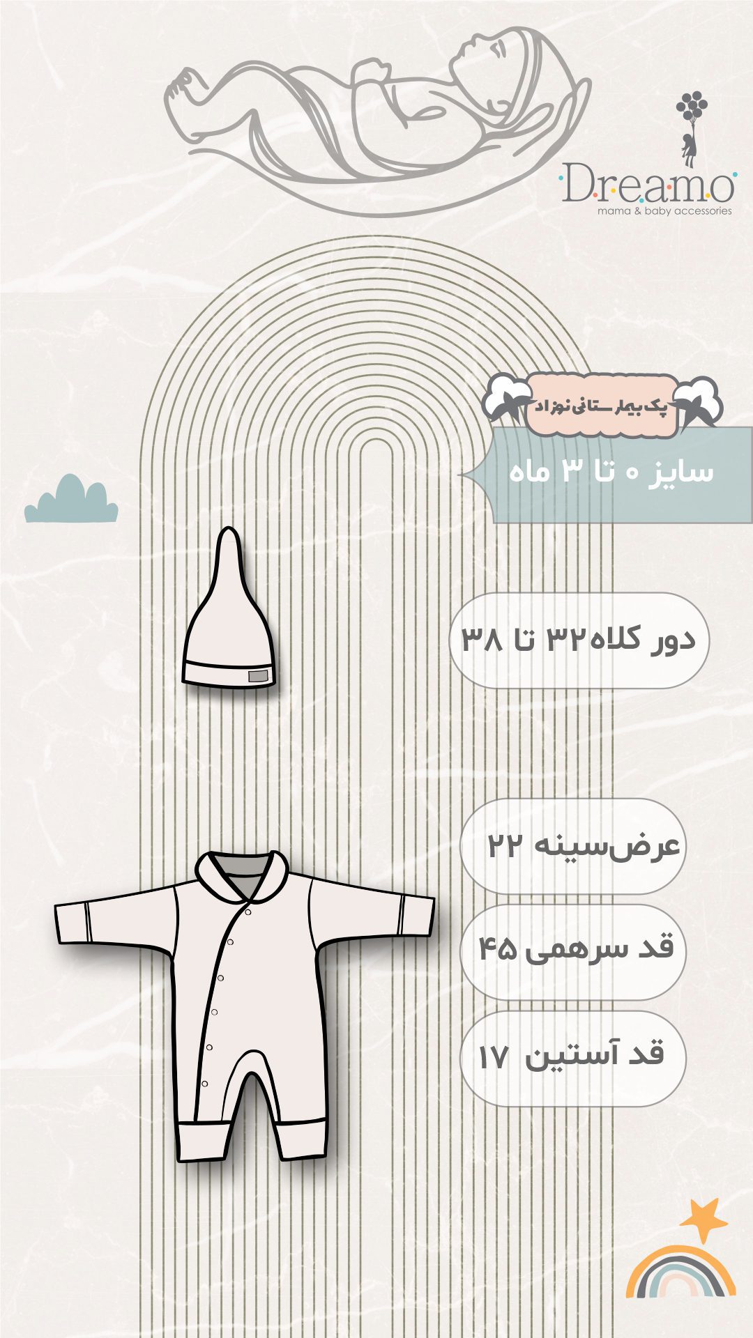 s1 ست پیراهن شیردهی طرح دالی شامل یک پیراهن شیردهی سایز 2، سرهمی، کلاه و هدبند مادر است. این ست با طراحی زیبا و راحت، مناسب برای مادران شیرده میباشد و به راحتی امکان شیردهی را فراهم میکند. پارچه نرم و با کیفیت آن، احساس راحتی را در طول روز به ارمغان میآورد. این محصول با رنگها و طرحهای جذاب، به شما کمک میکند تا در عین راحتی، استایلی شیک و مدرن داشته باشید.