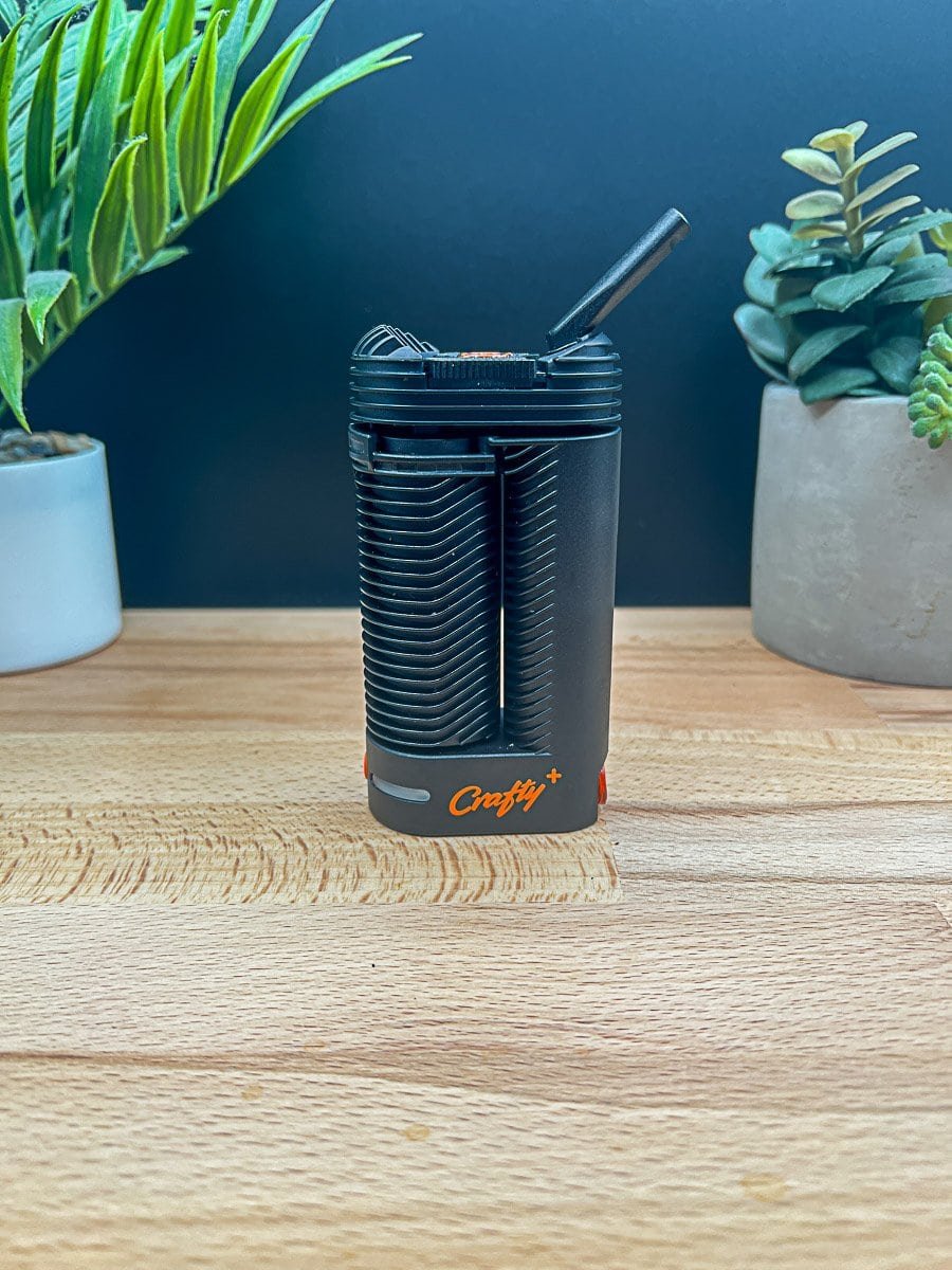 Crafty+ (Plus) portable dry herb vaporizer by Storz & Bickel standing upright – featured in Crafty+ Review 2025