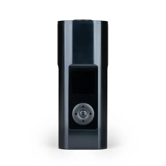 Arizer Solo 3 dry herb vaporizer in galactic black with screen and navigation buttons