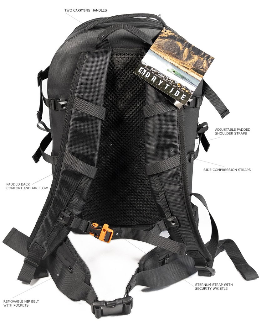 DryTide 28L Point Nemo Airtight Backpack DryTide 28L Point Nemo airtight backpack with all the features from the back side