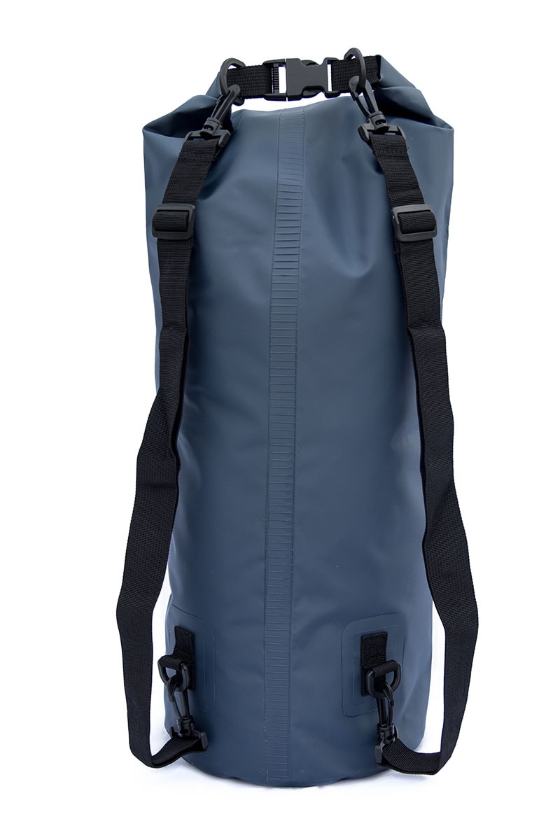 30 liter dry bag back side with shoulder straps
