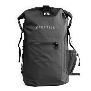 Waterproof DryTide backpack with multiple compartments and adjustable straps.