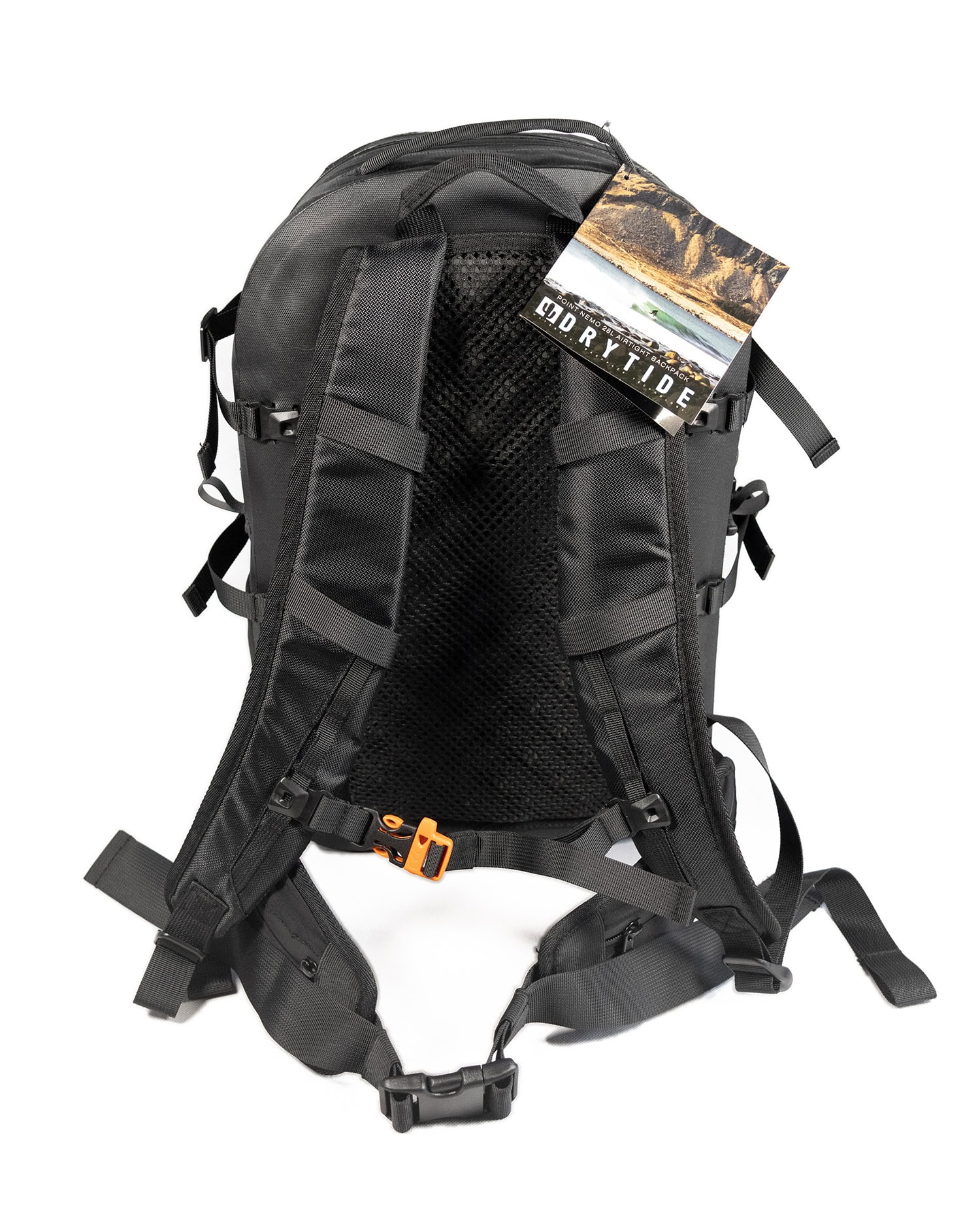 Waterproof backpack with adjustable straps and durable material for outdoor use.
