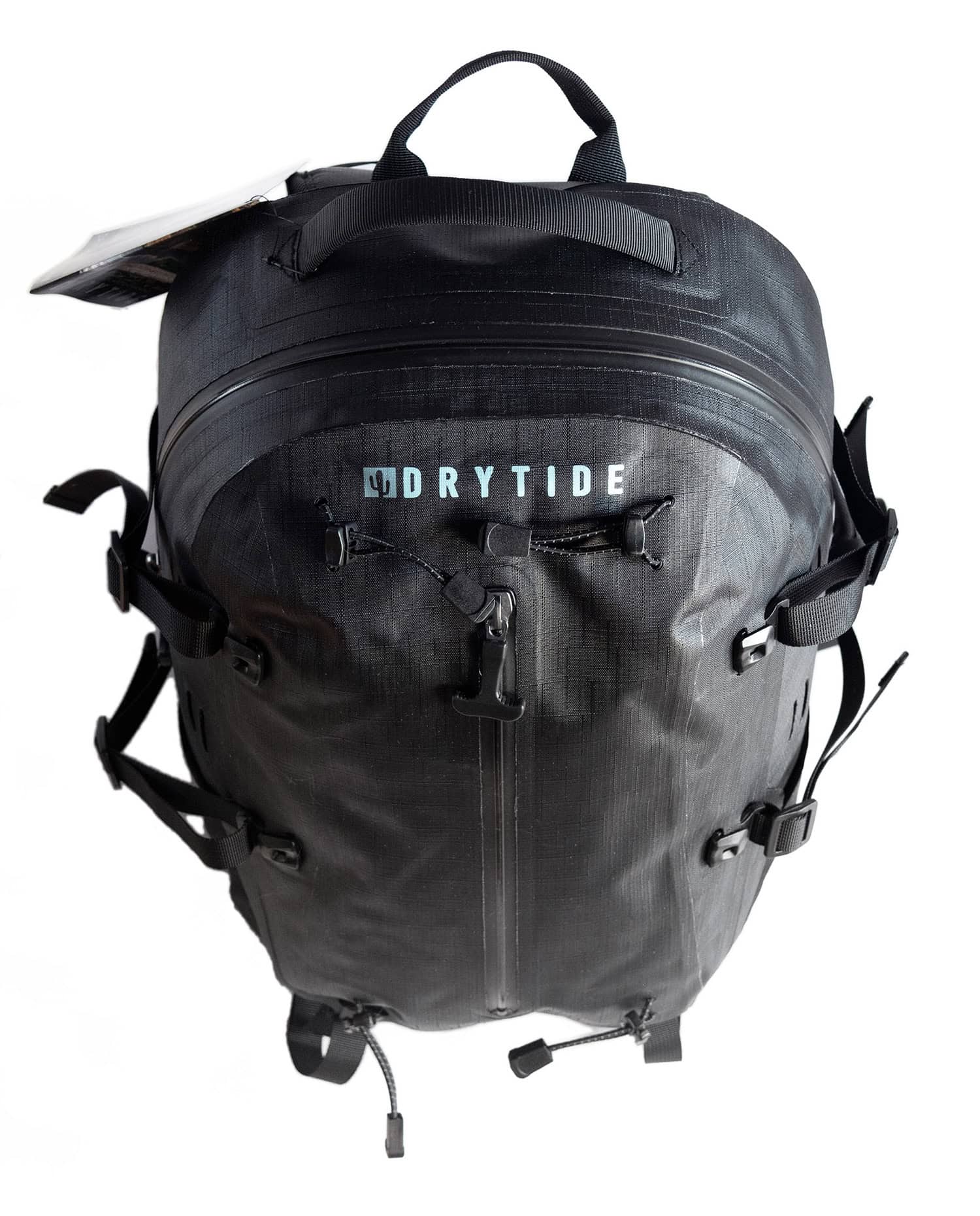 Durable Drytide waterproof backpack designed for outdoor activities and water protection.