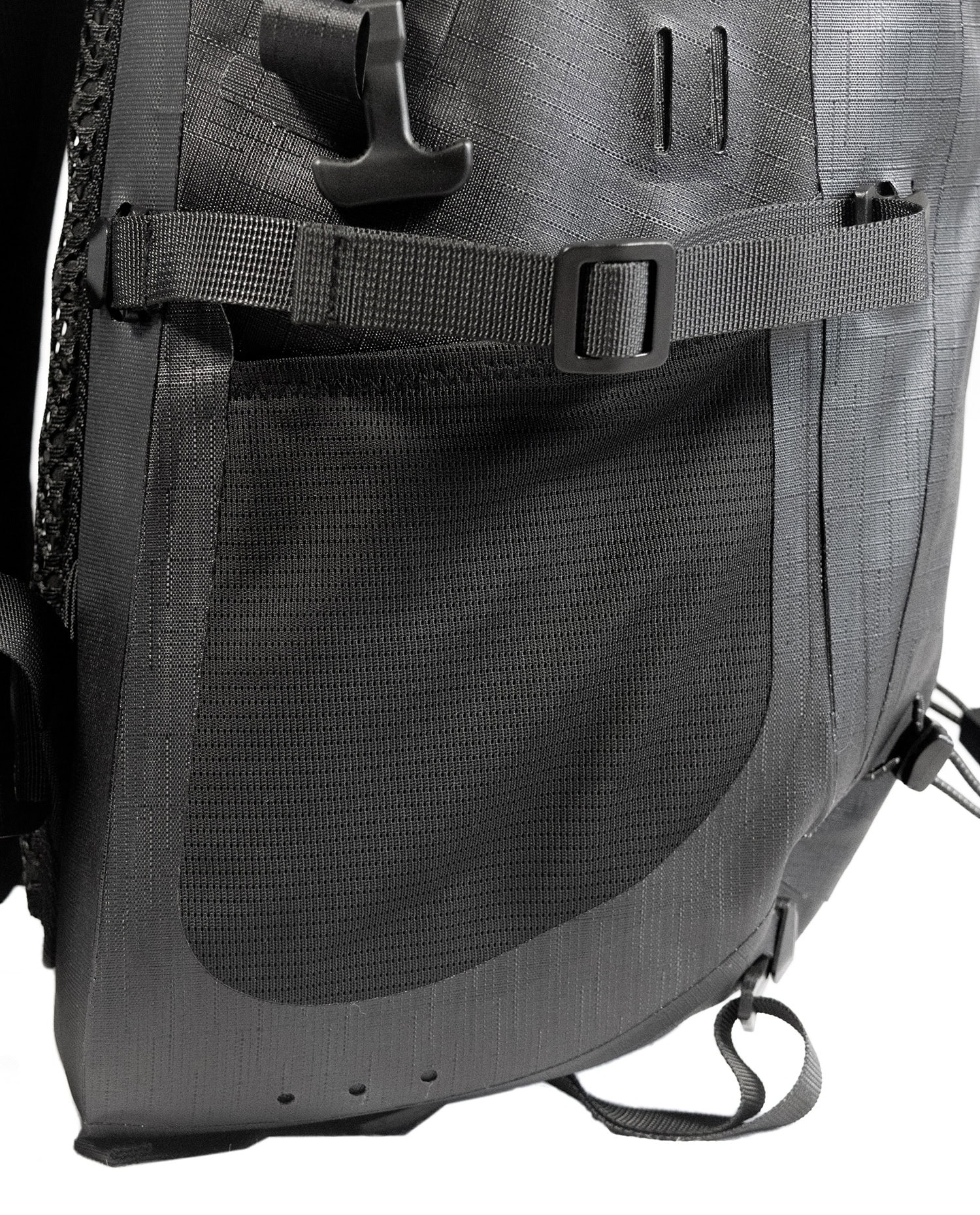Waterproof backpack with front pocket and adjustable straps for outdoor adventures.