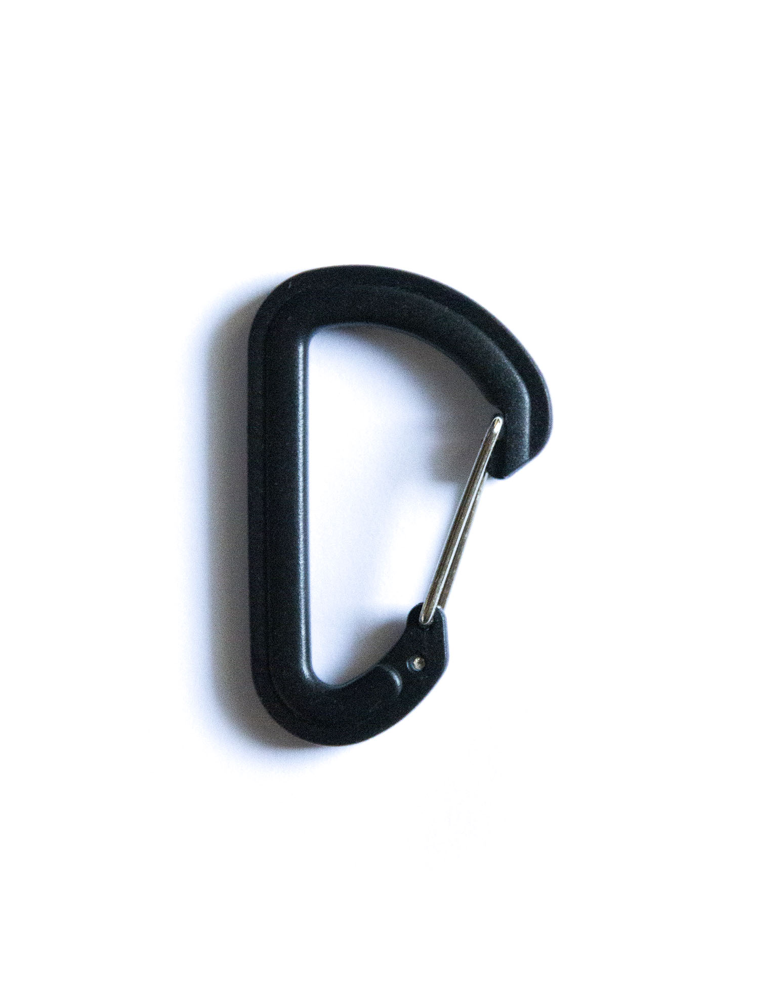 black plastic carabiner