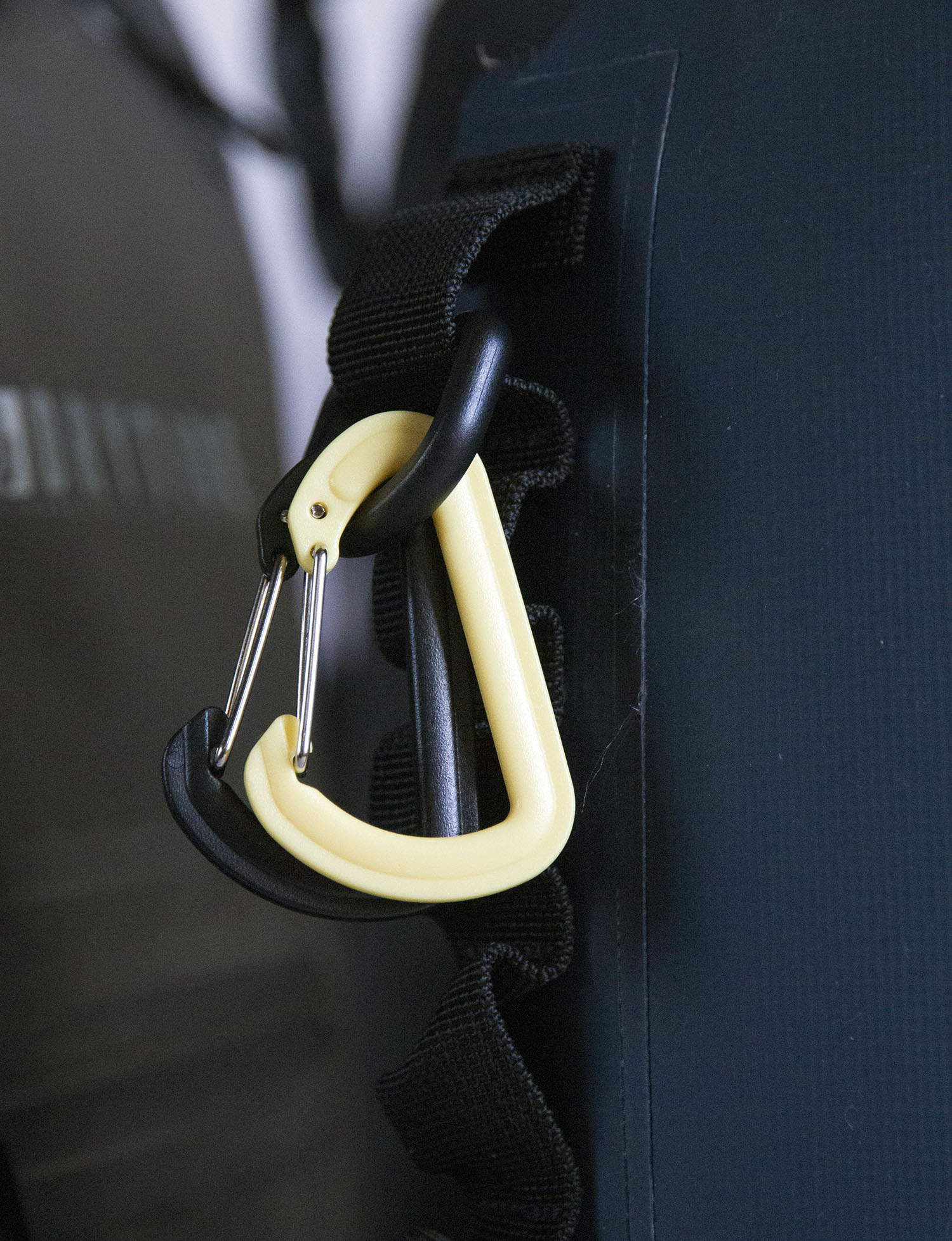 carabiners on cooler bag