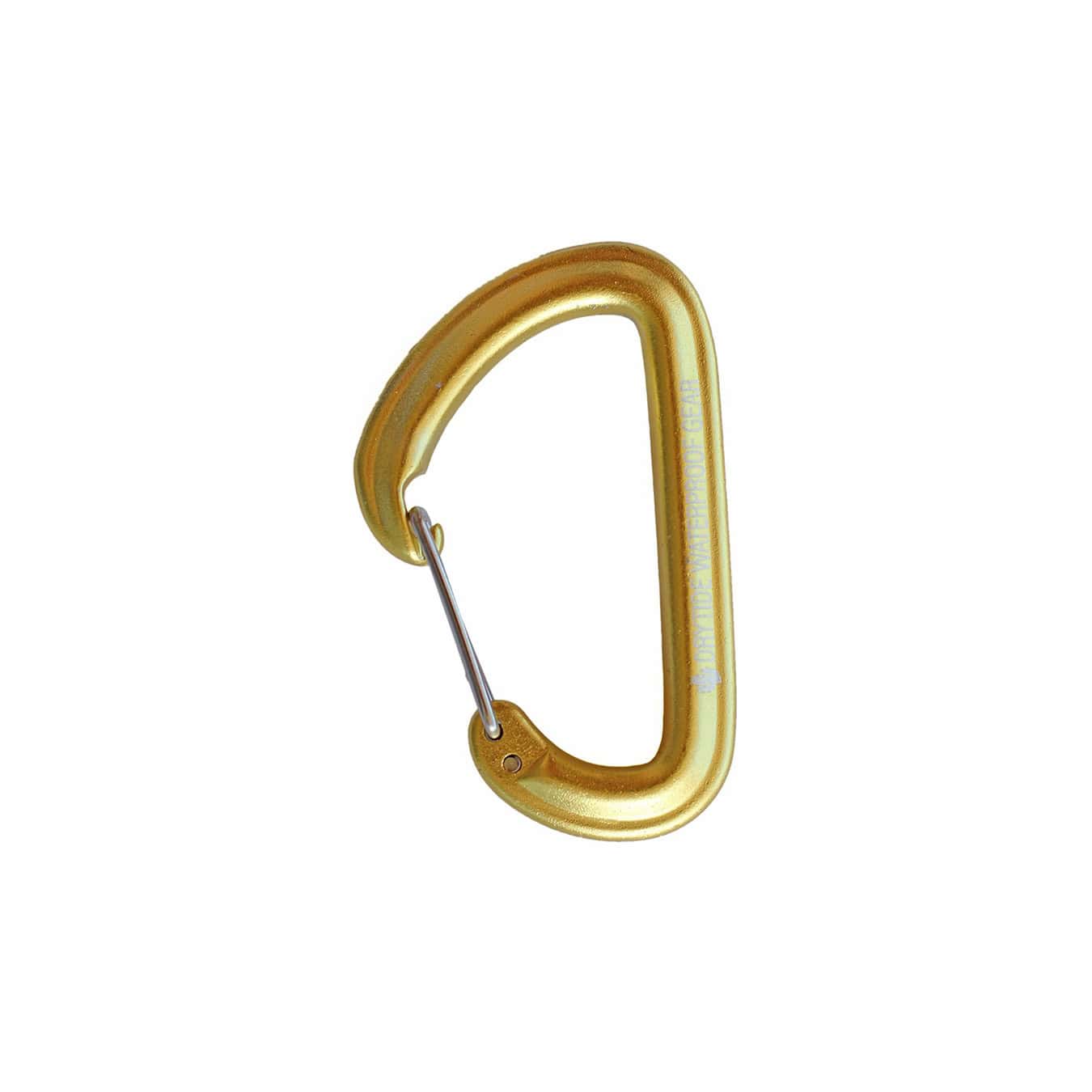 Durable waterproof carabiner for gear attachment, available in plastic or aluminum, ideal for outdoo.