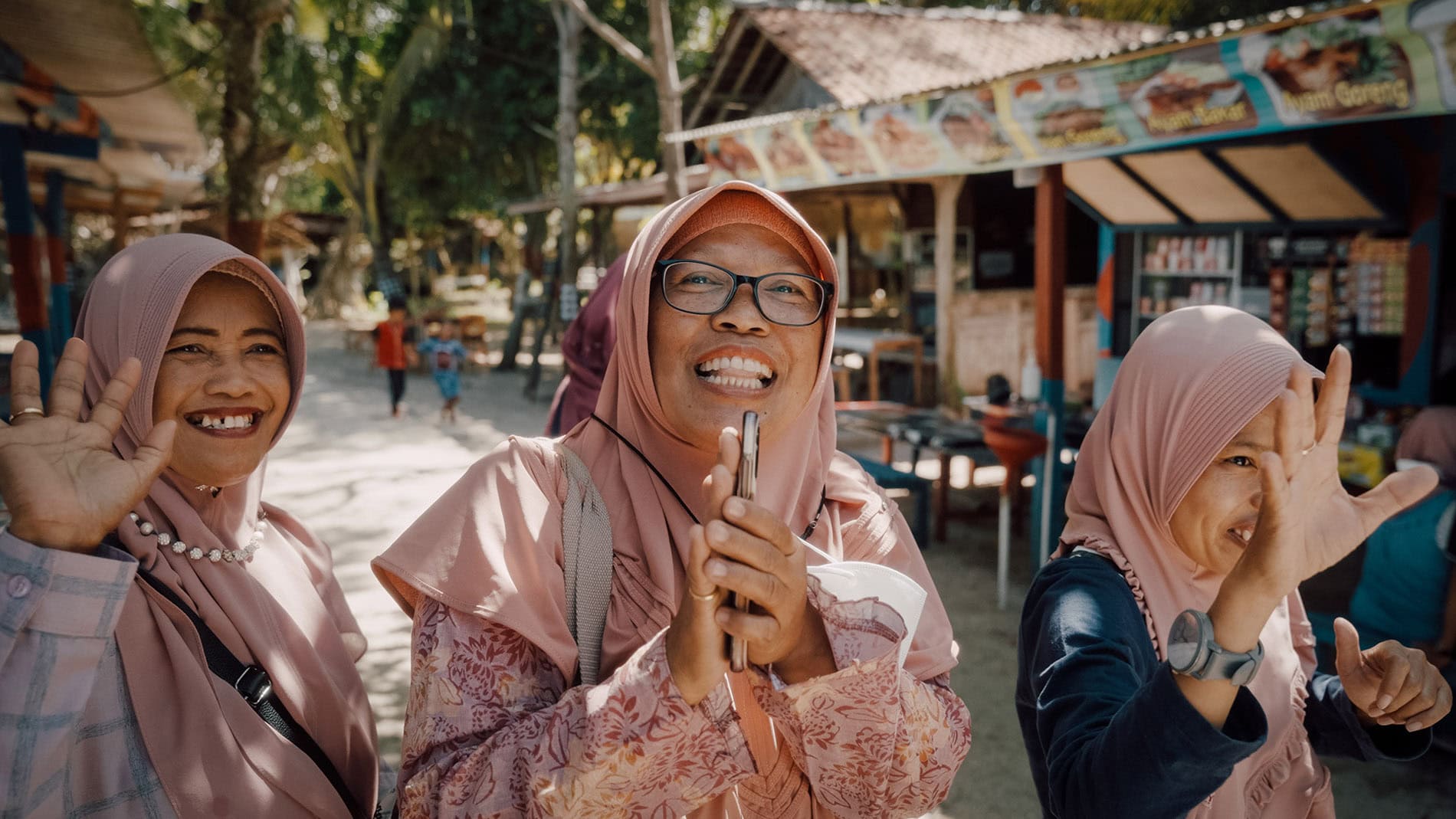 Locals, always smiling.