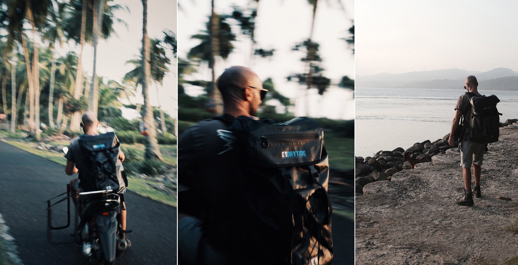 Antonio on a morning surf check in Java.