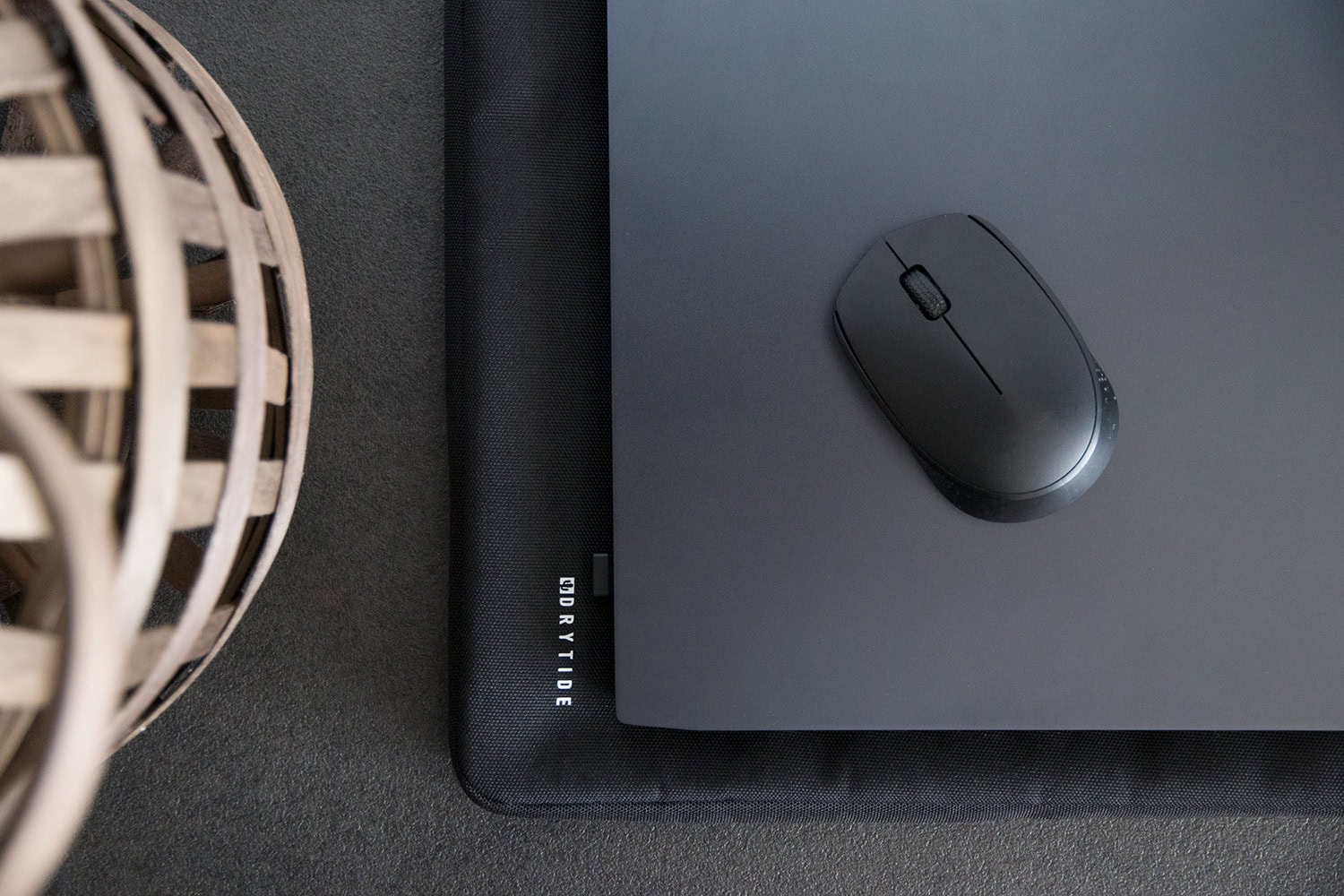 Laptop with laptop sleeve and mouse