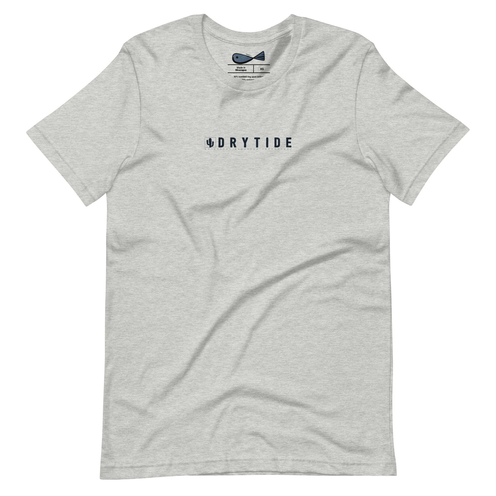Bright gray DryTide whale tail graphic T-shirt for casual wear.