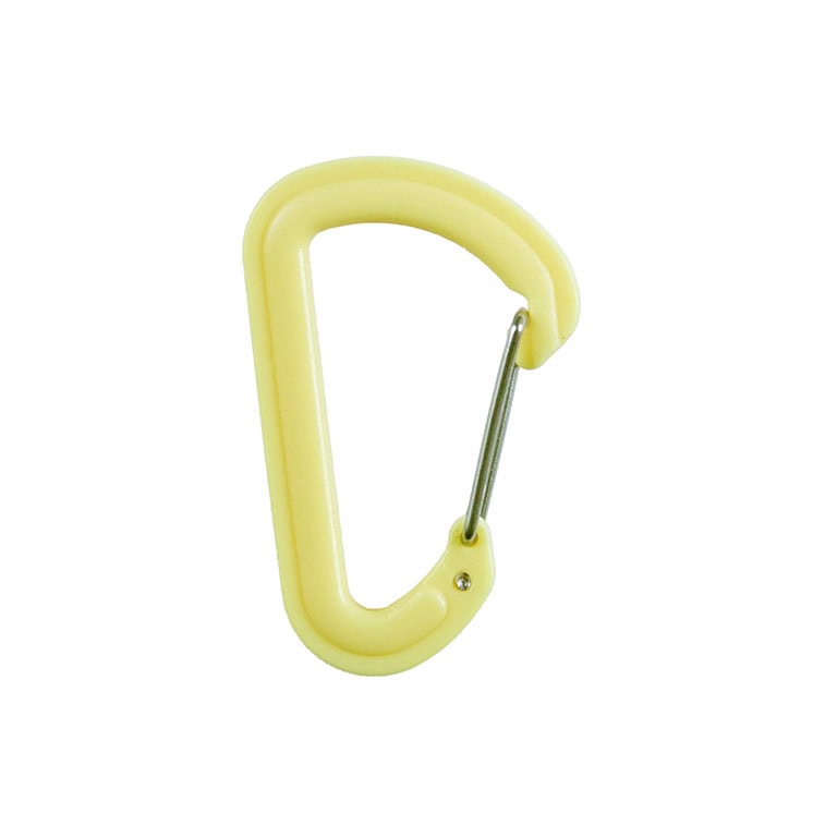 yellow plastic carabiner square 1