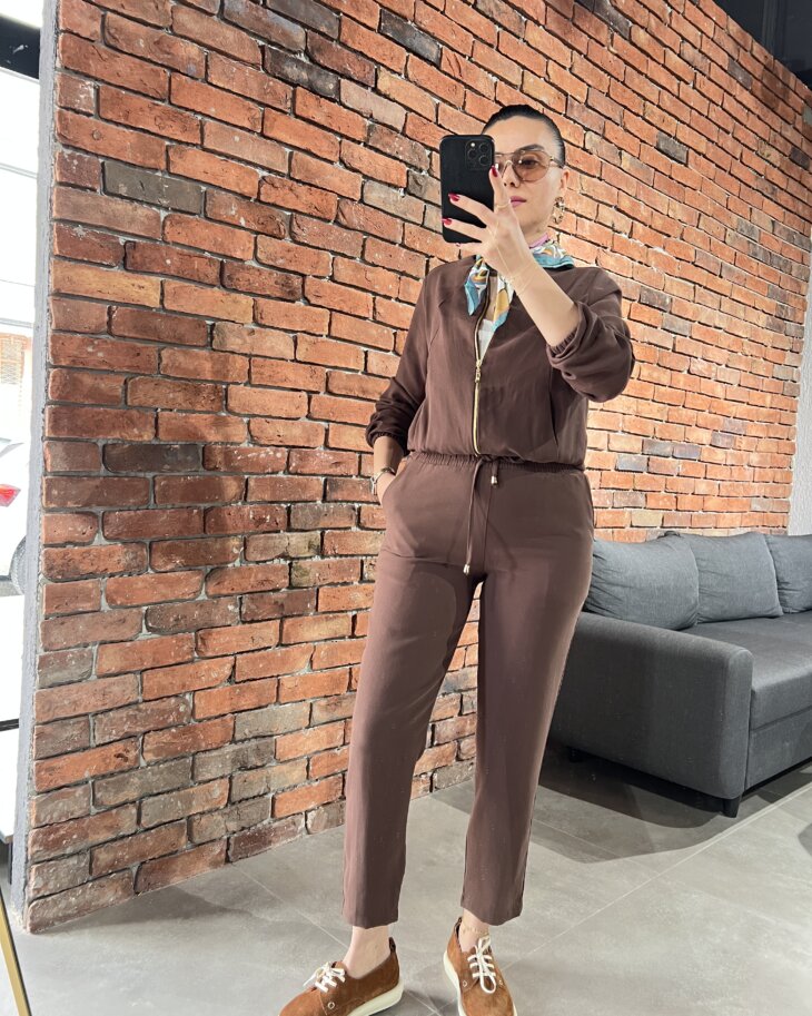 Tensel Ceketli Havuç Pantolon Takım