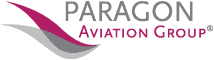 Paragon Aviation Group logo with magenta and gray stylized wing graphic and text.