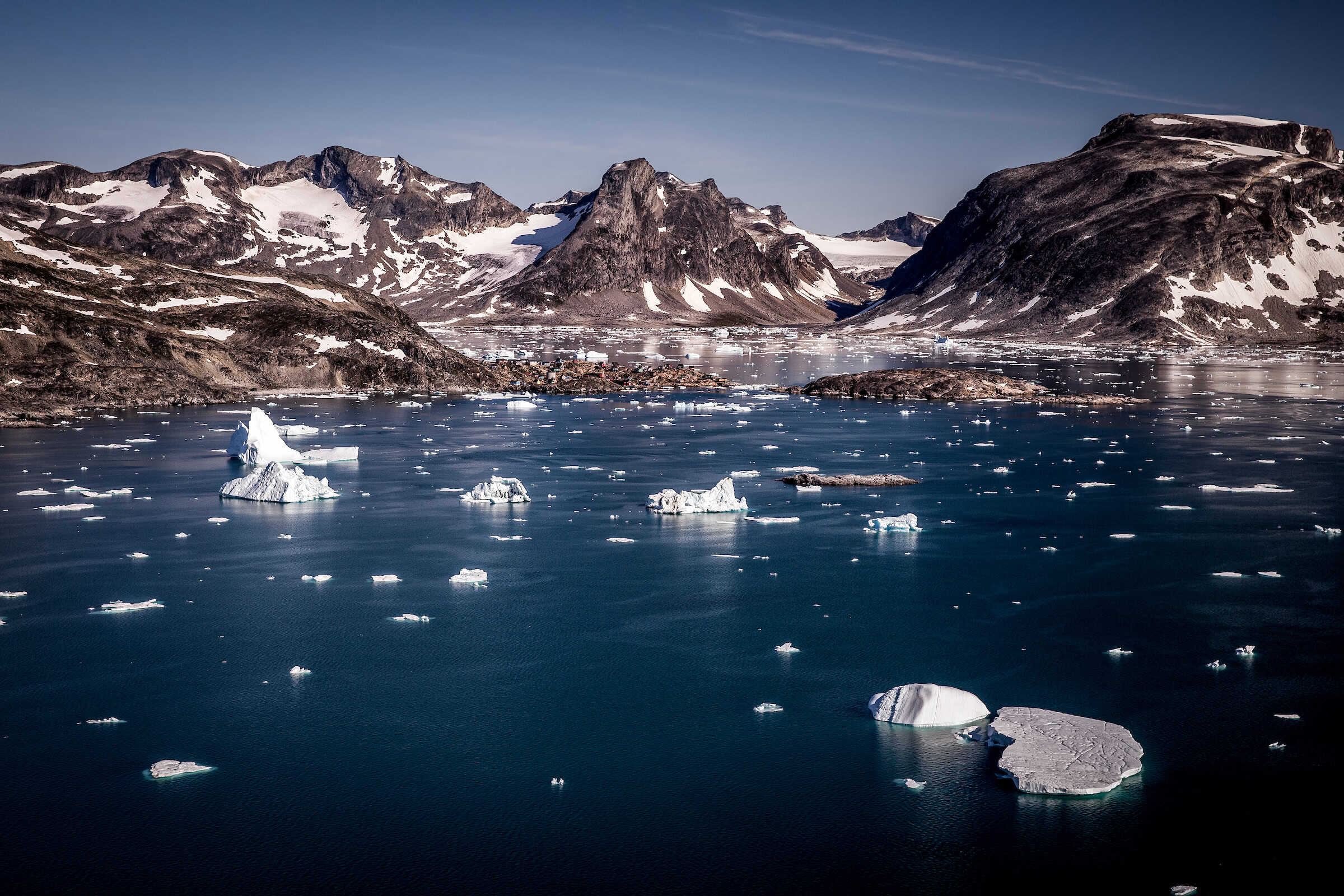 An aerial view of Sermiligaaq seen from an Air Zafari flight. Photo by Mads Pihl / Air Zafari