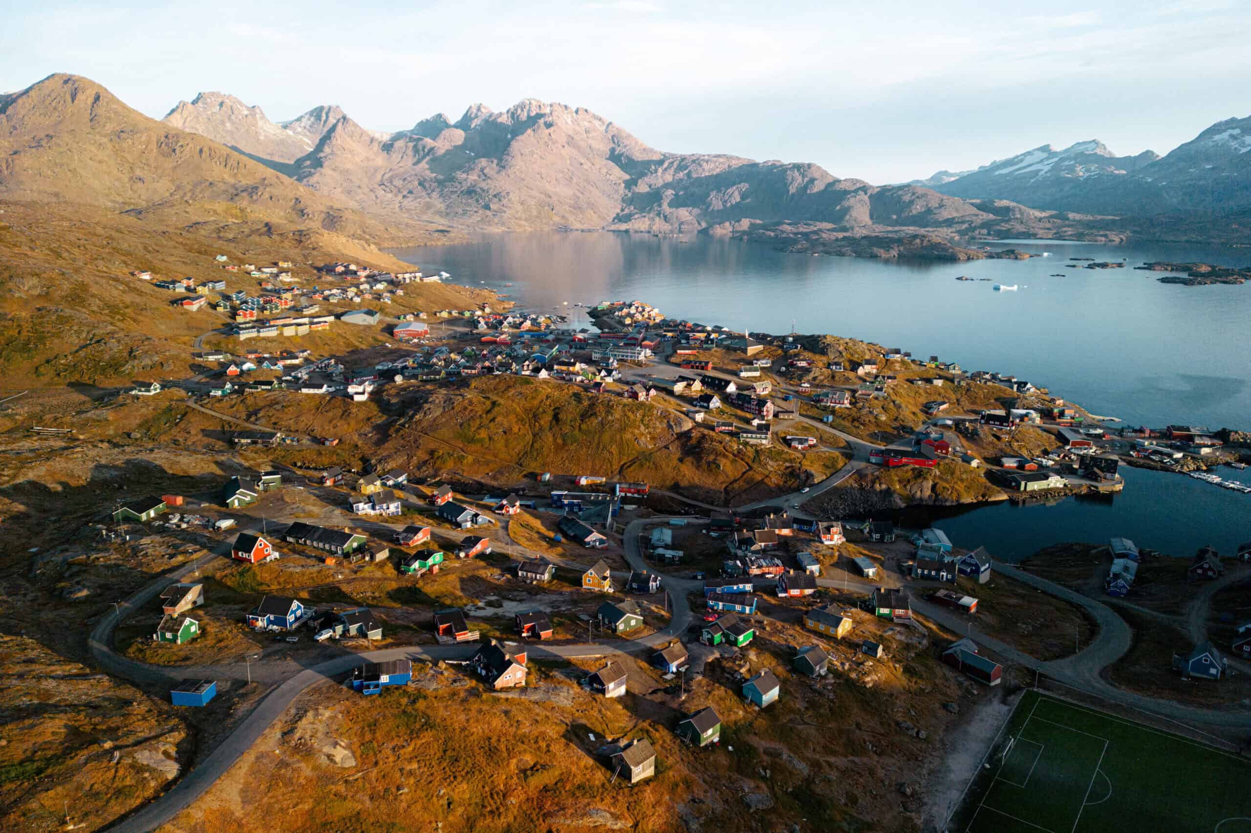 View over Tasiilaq towards the end of the fjord.