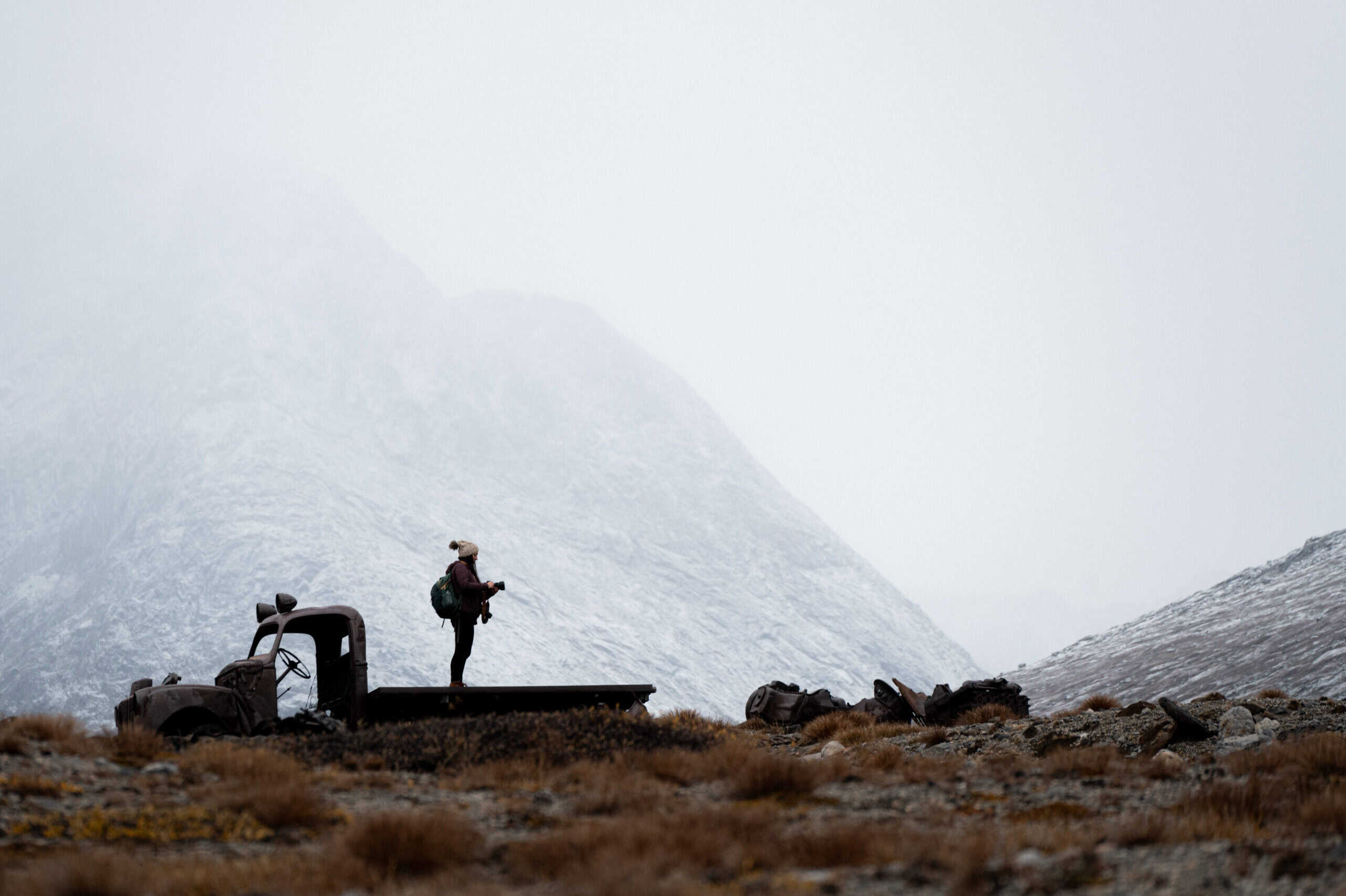Tourist at Ikateq Airbase exploring the remains.