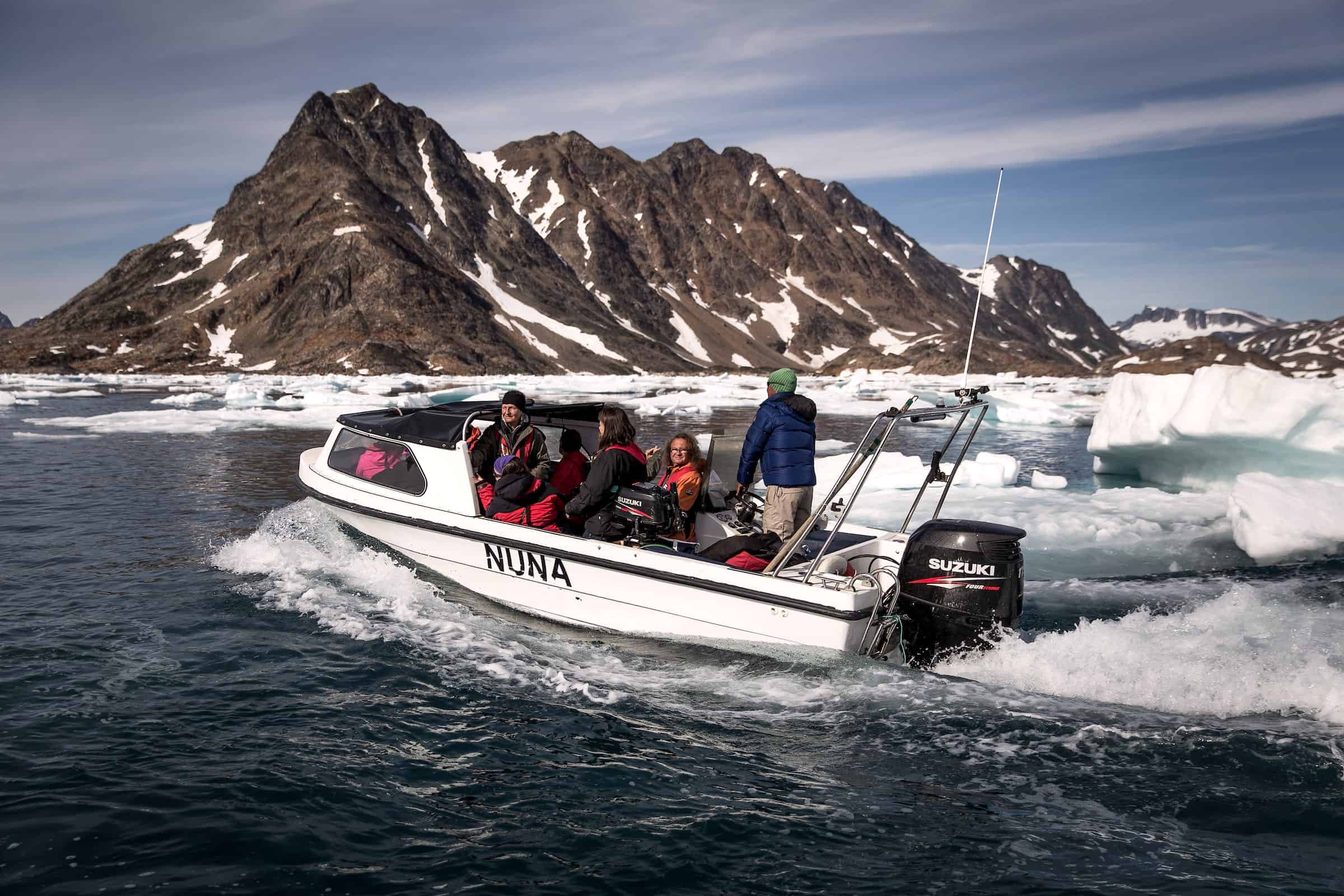 A boat tour with Arctic Dream near Kulusuk. Photo: Mads Pihl - Visit Greenland