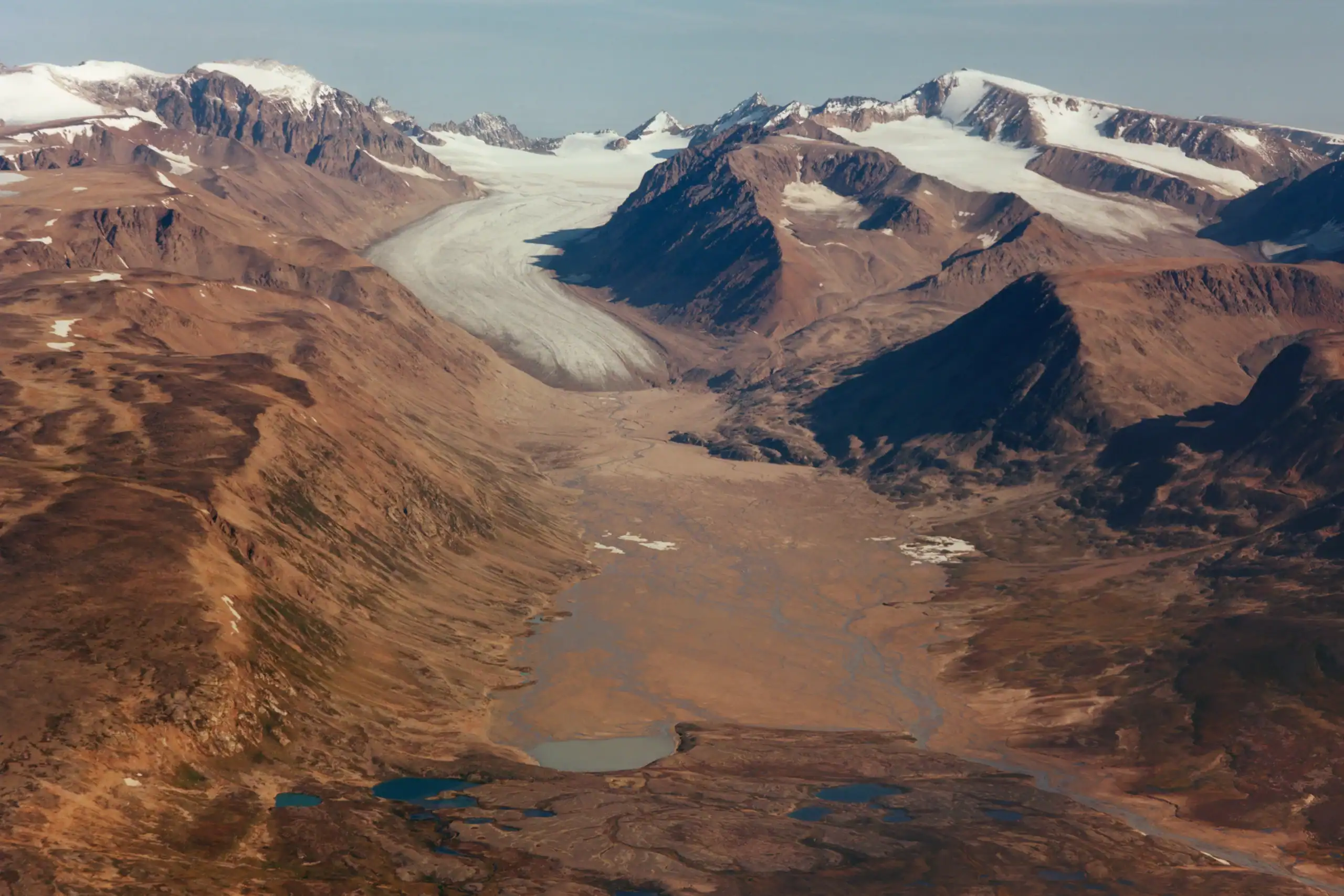 Ittoqqortoormiit area seen from a helicopter.