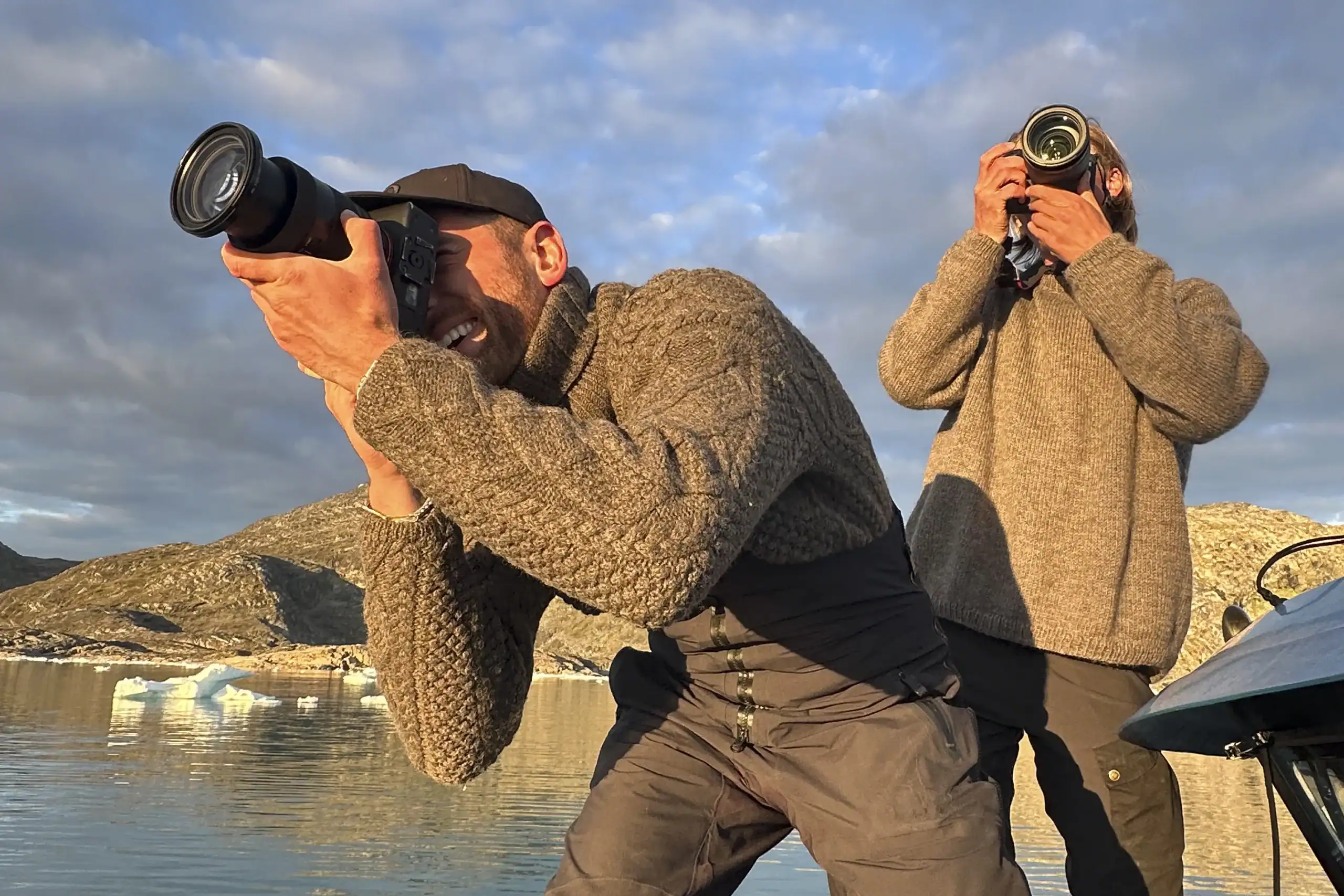 Two Photographers Shooting in East Greenland.