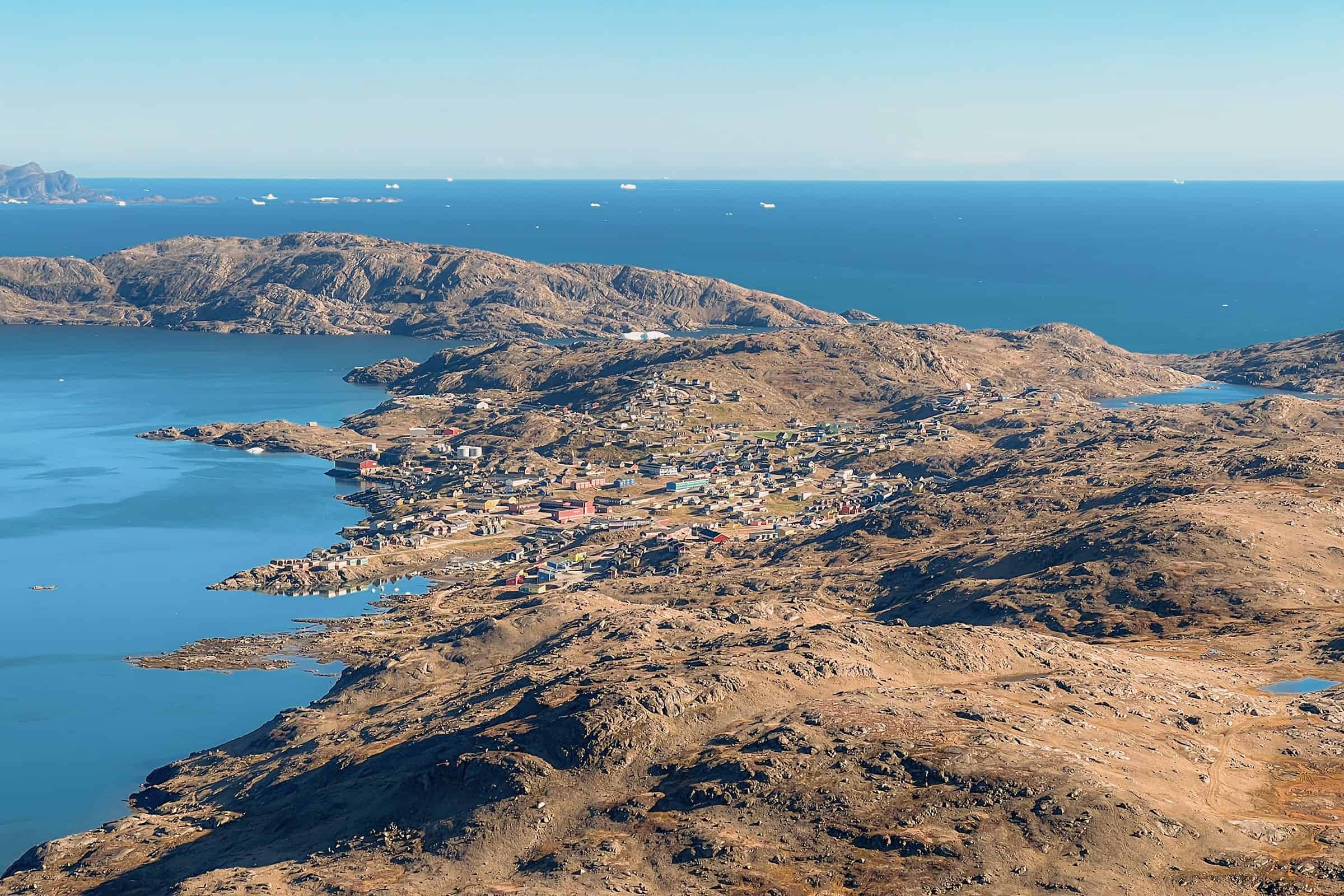 Panorama over Tasiilaq, from top of the mountain.