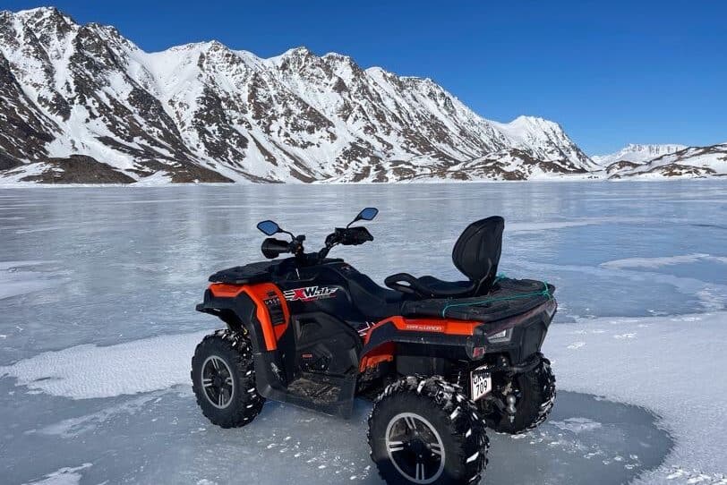 ATV on the frozen Fjord near Kulusuk.