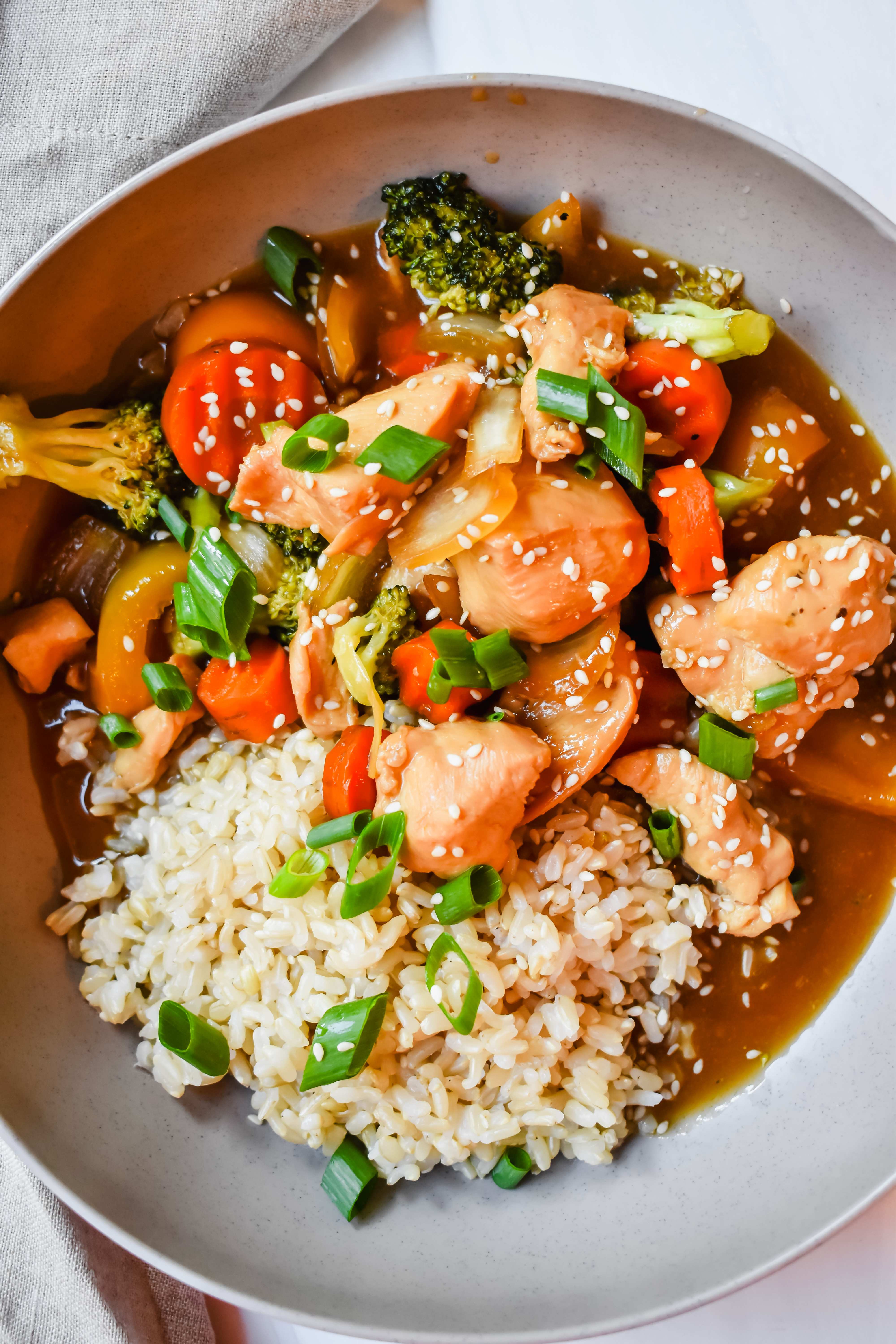 This is a top view close up of my dish. 