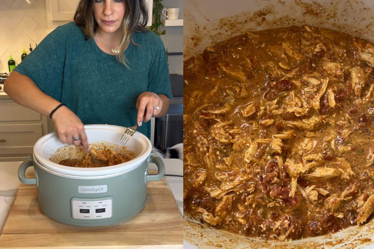 This shows me mixing everything together until it's well combined and what it looks like when we are ready to serve!