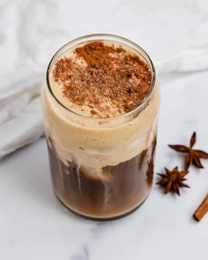 This is a top view close up of my pumpkin cold foam recipe