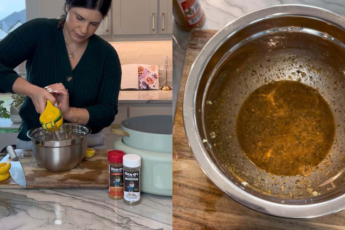 this is a photo of me making the marinade and then showing what it looks like in the bowl