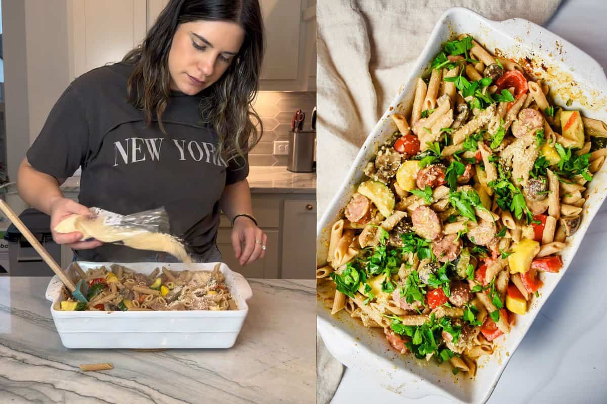 this shows me adding rthe parmesan and then topping with parsley. 