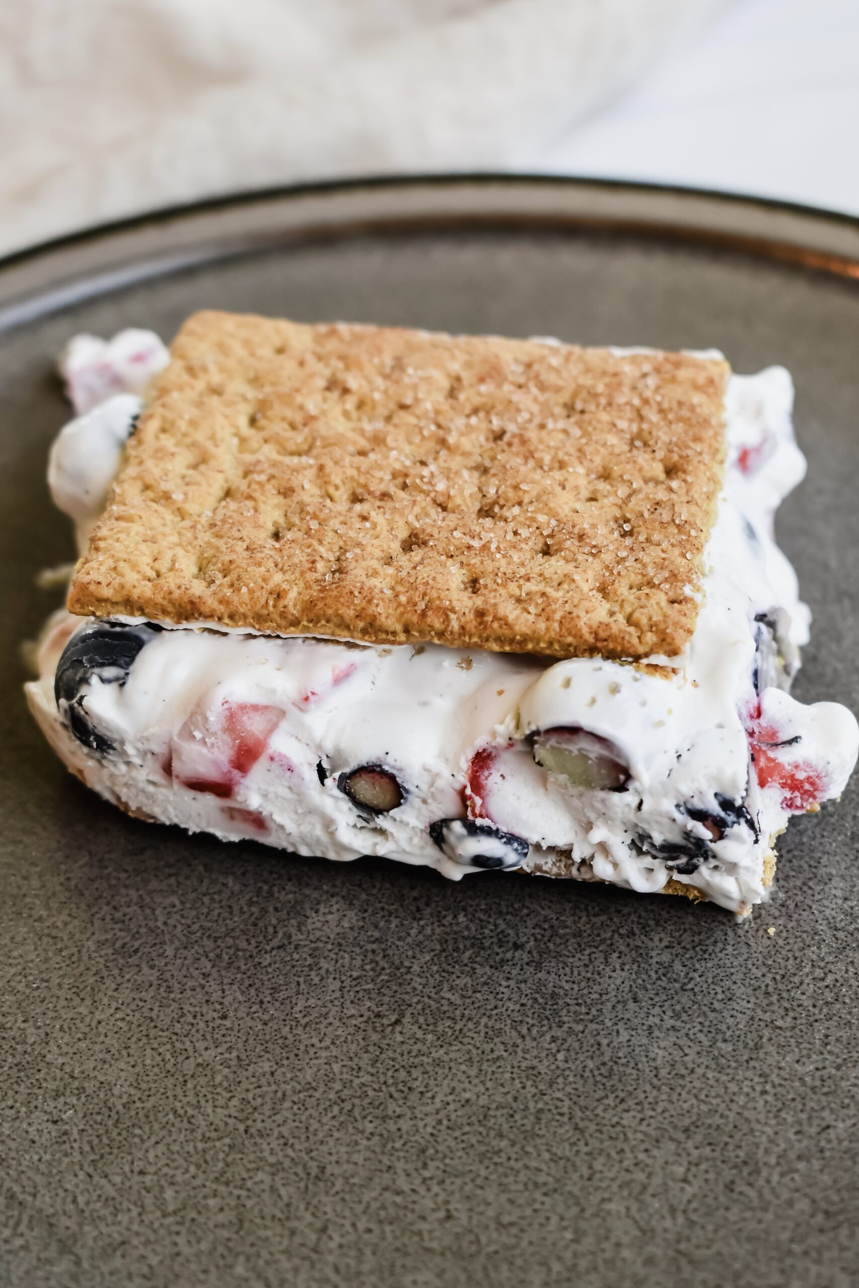 this is another side view close up of my frozen graham cracker sandwiches