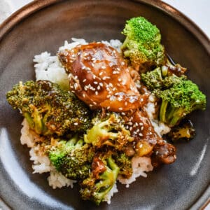 this is my slow cooker chicken teriyaki drumsticks in a bowl.