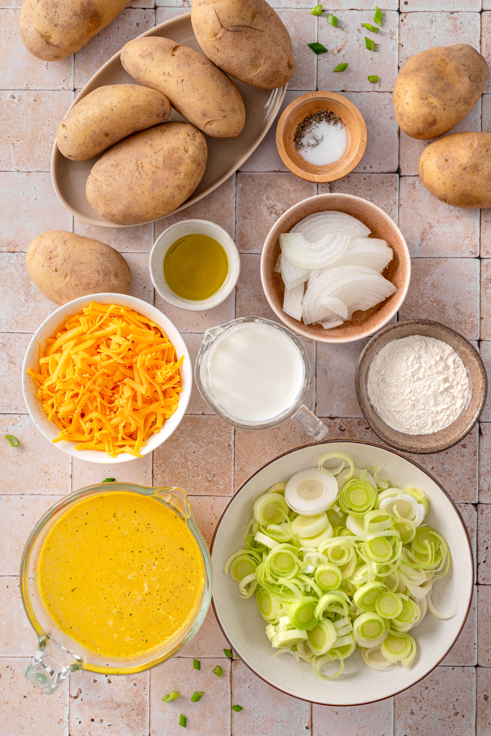 these are all the ingredients I used to make my slow cooker leek and potato soup