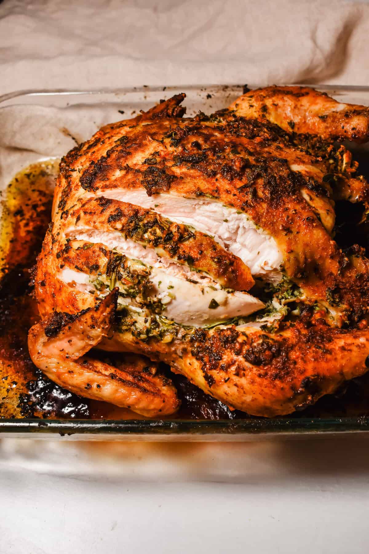 this is another close up of my whole roasted chicken. 