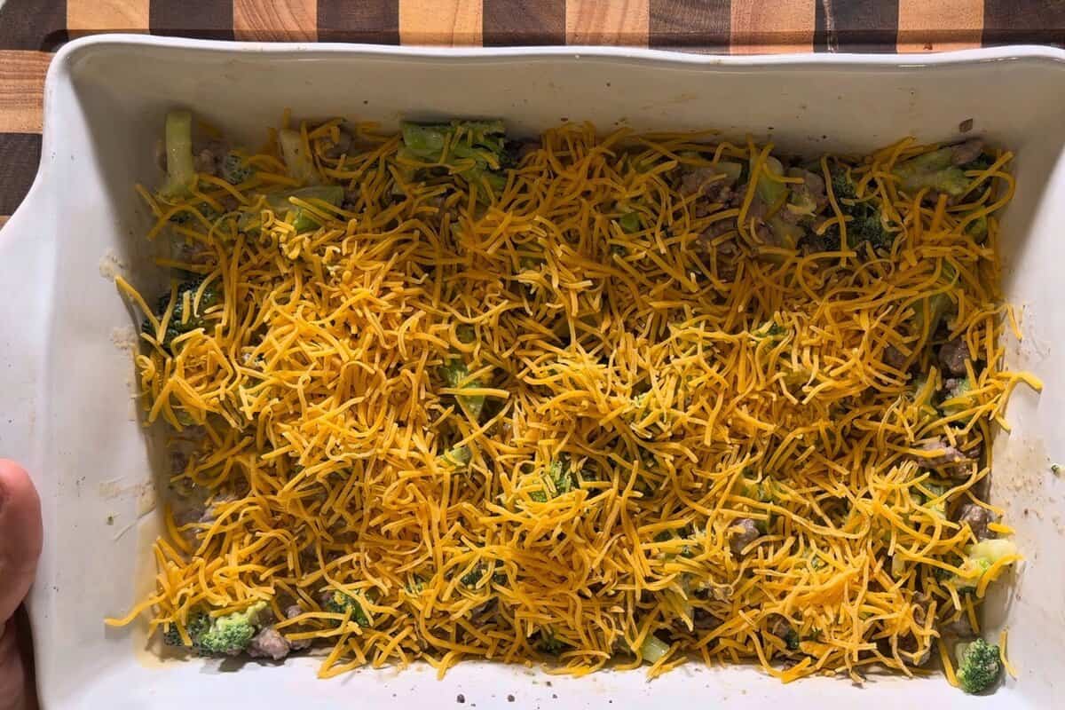 this shows me adding the cheese on top.