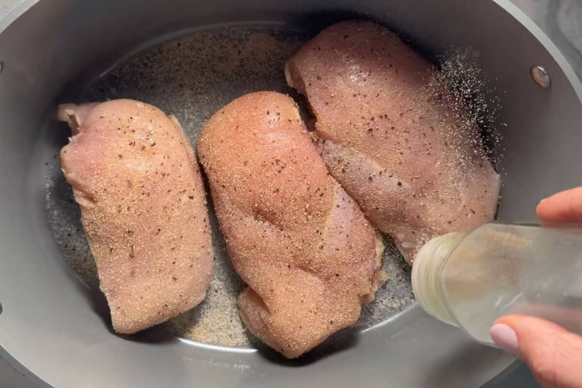 this is a photo of the chicken in the crockpot