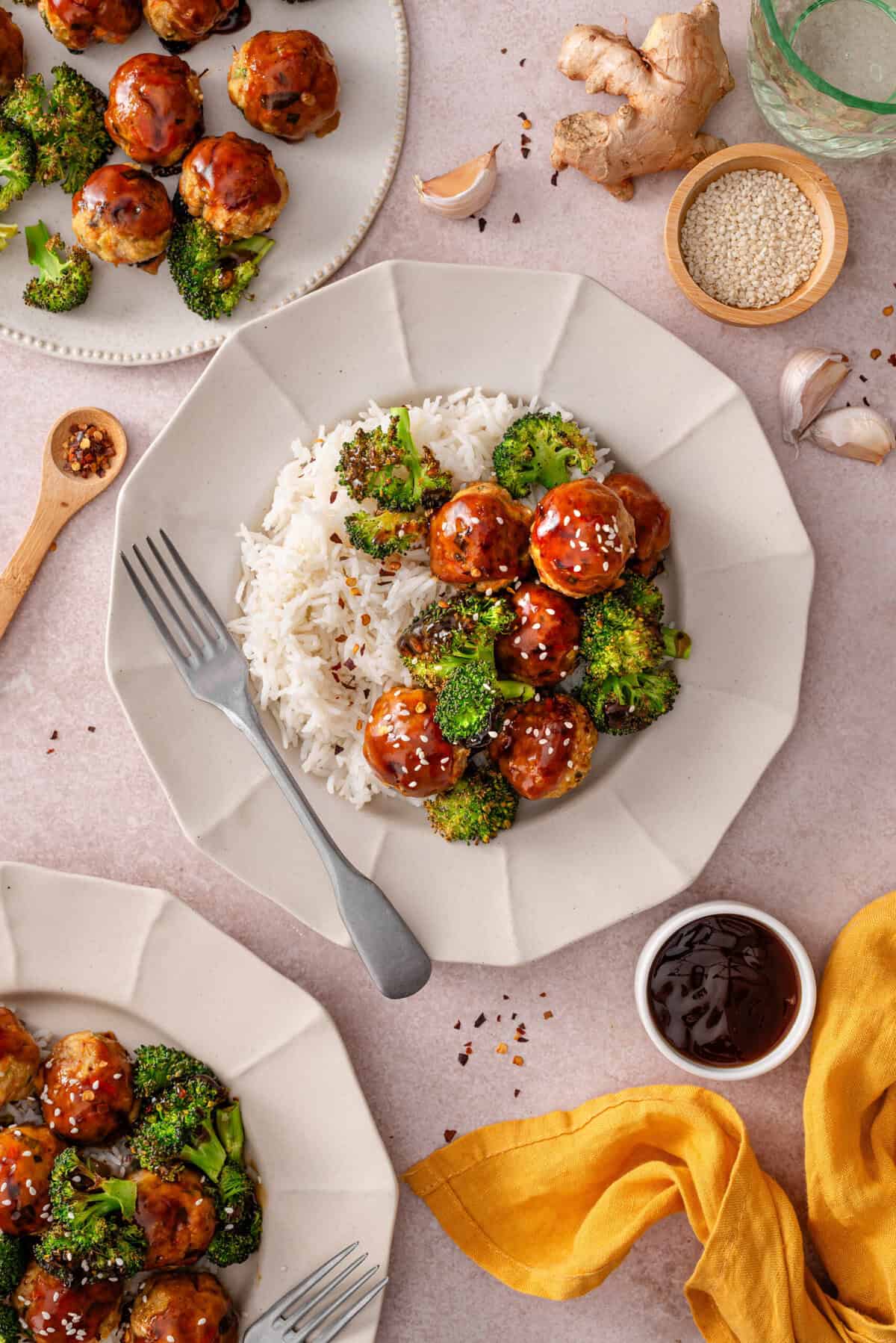this is a top view of my easy asian style chicken meatballs 
