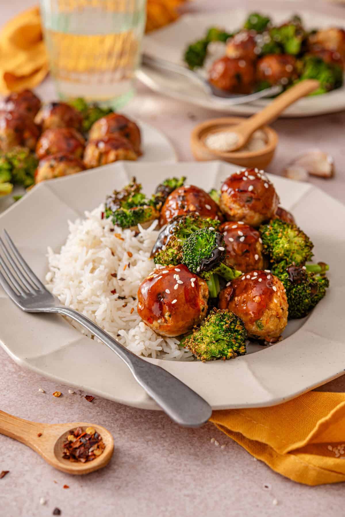 this is another side view of my easy asian style chicken meatballs 