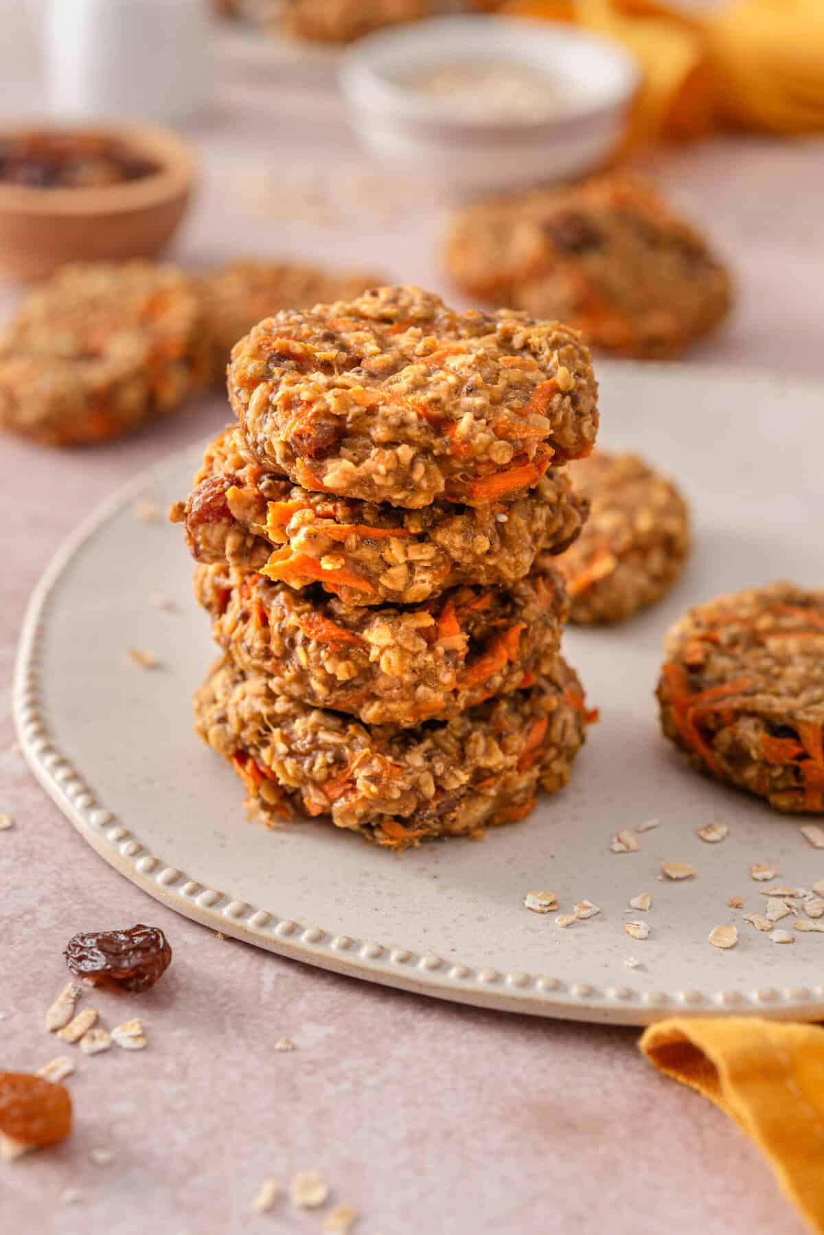 Soft and chewy carrot breakfast cookies.