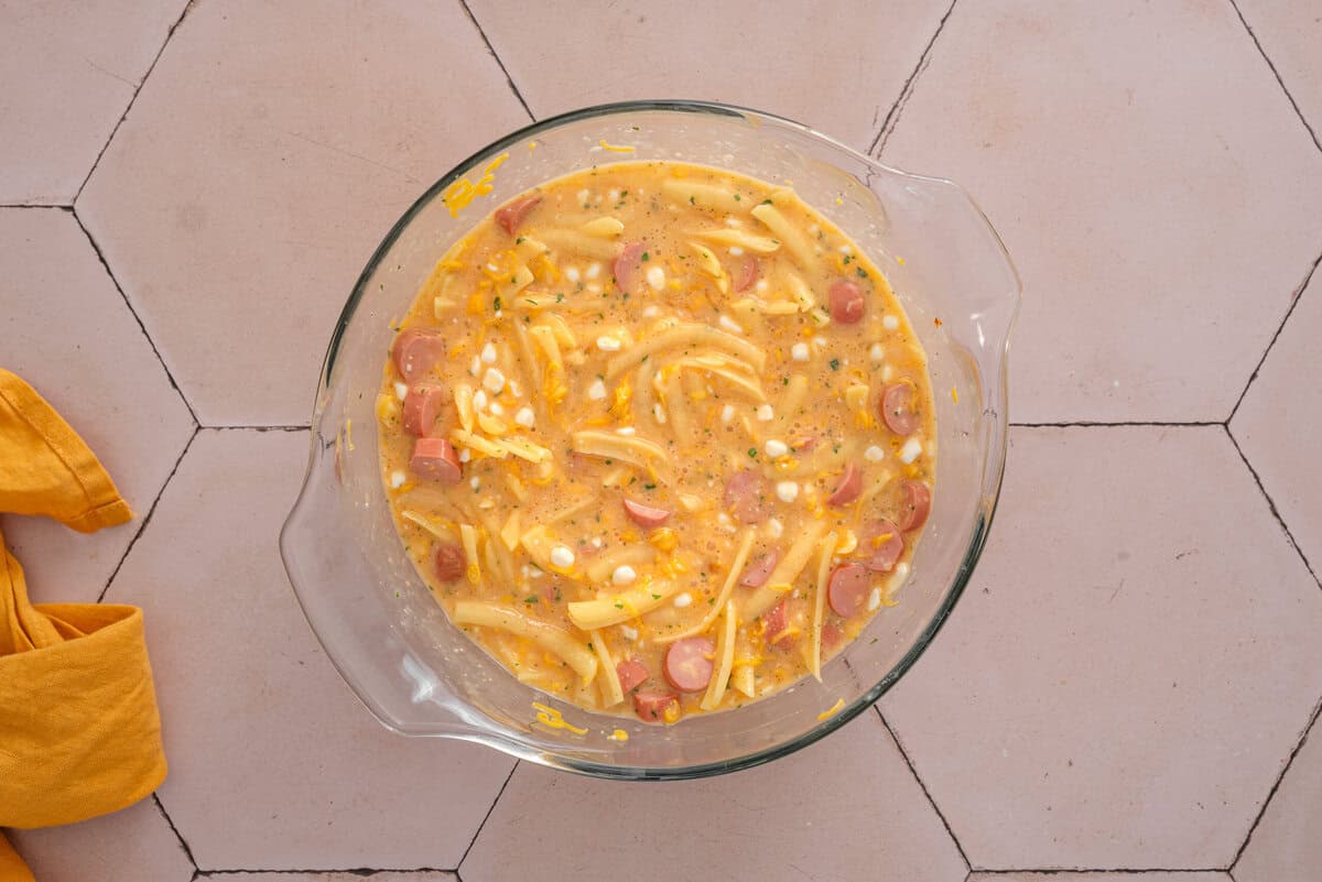 shows the egg mixture after I mixed. 