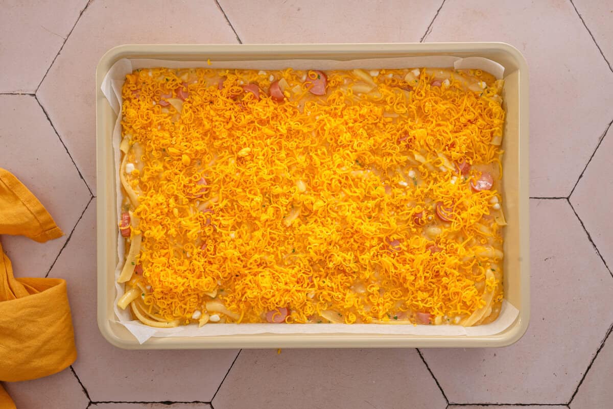 shows me adding cheese on top 