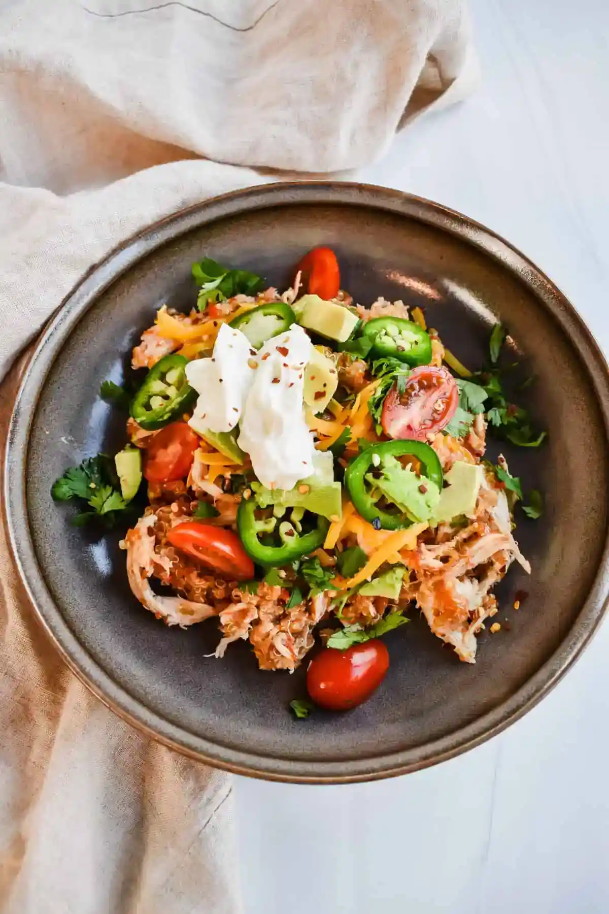 Slow Cooker Southwest Chicken Quinoa Bowl