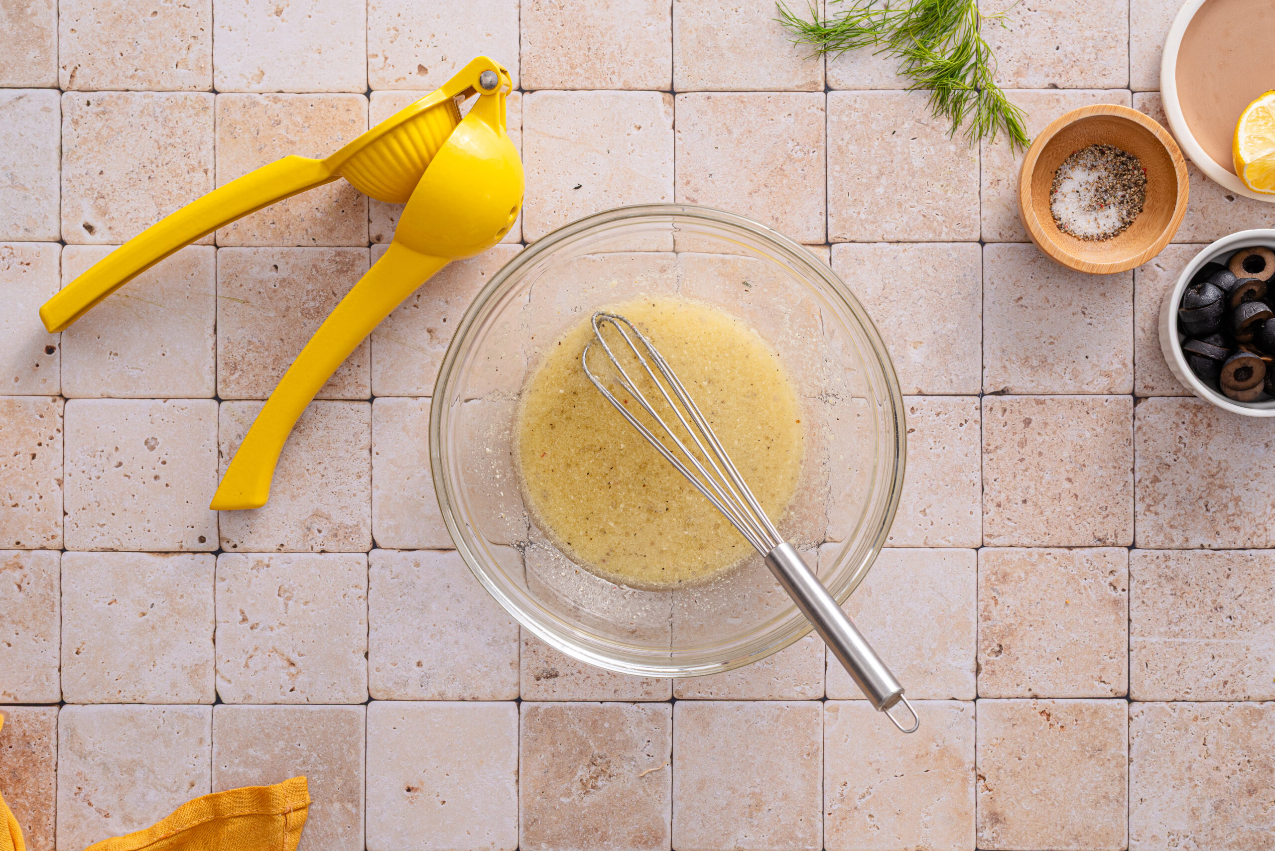this shows me preparing the dressing