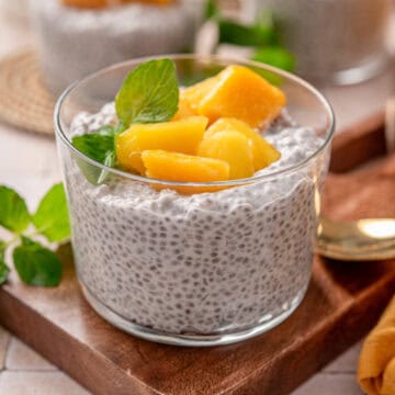 Side shot picture of my creamy coconut chia pudding.