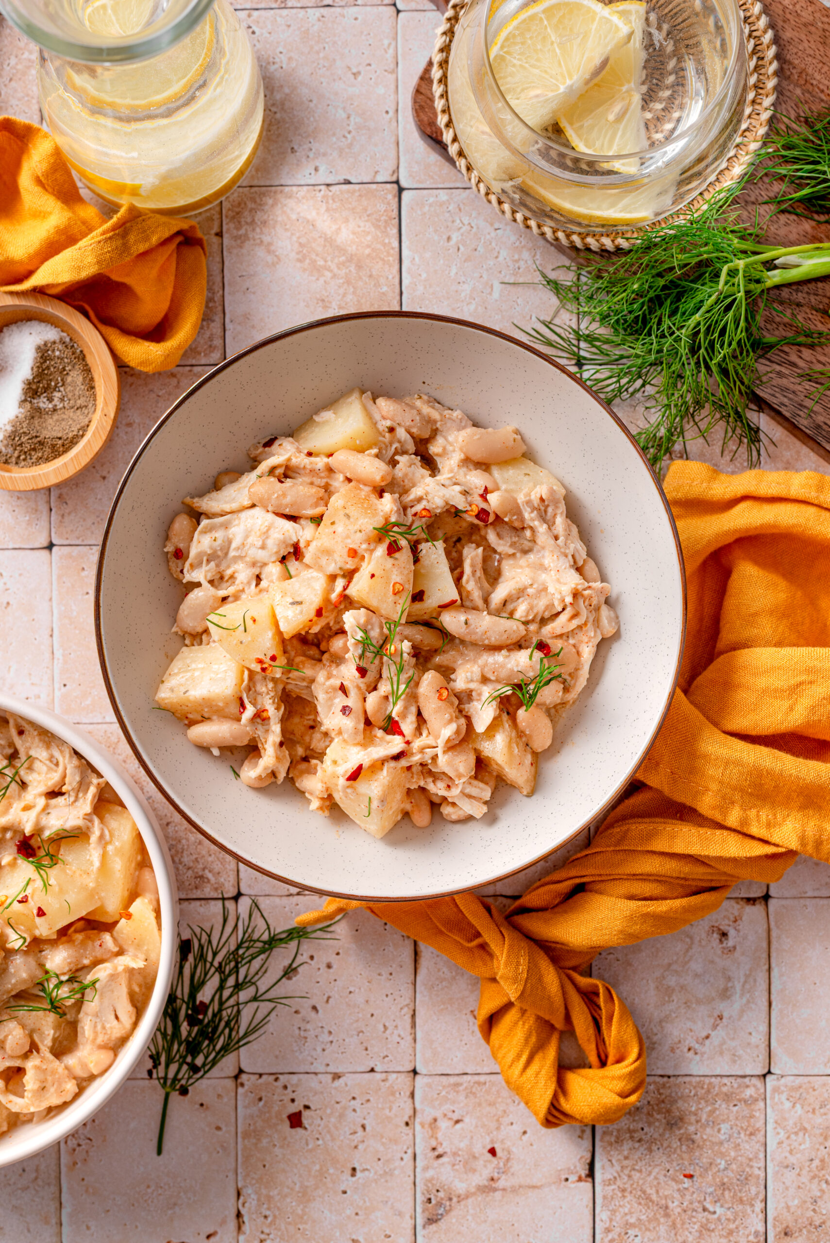 Overhead shot of my ranch chicken served and ready.
