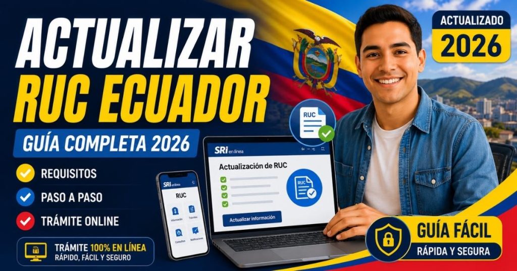 Actualizar RUC Ecuador 2026 requisitos pasos y actualización de datos en línea